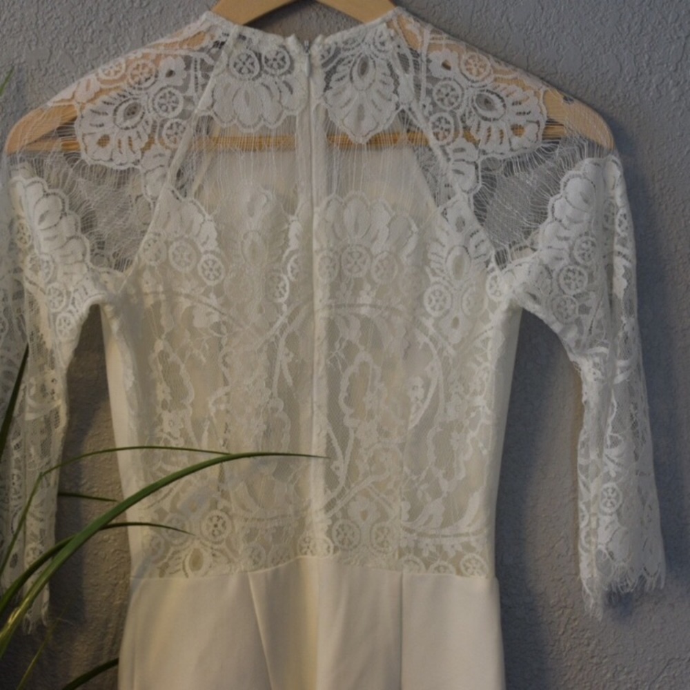 White Lace Cocktail Dress - Picture 7 of 8
